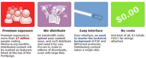 Mininova Launches Content Distribution Service