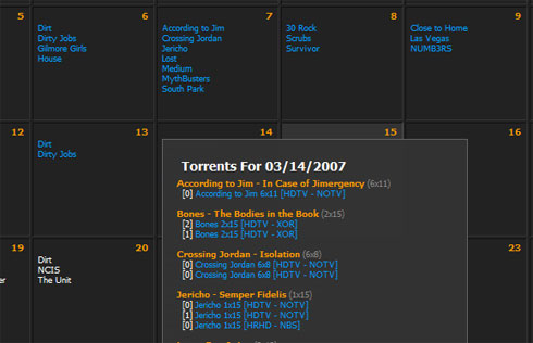 tv torrent calendar bittorrent