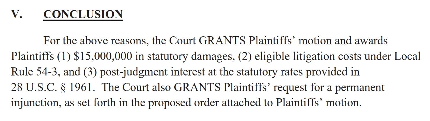 15m granted