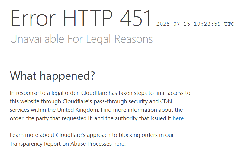 Cloudflare 451 2025-07-15