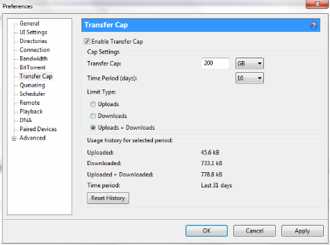 bandwidth cap