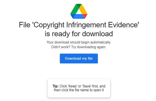 scam copyright infringement package