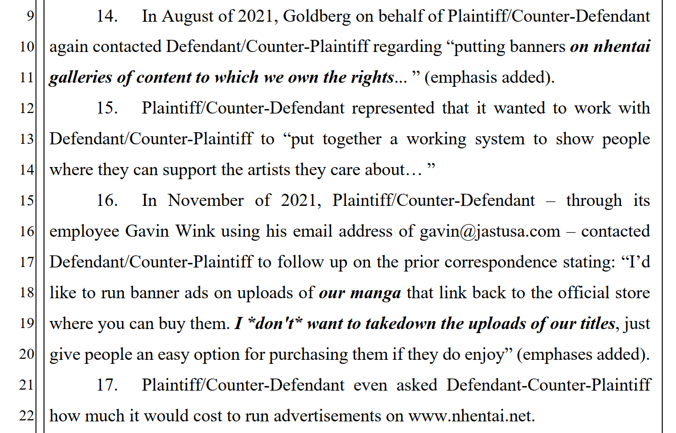 counterclaims