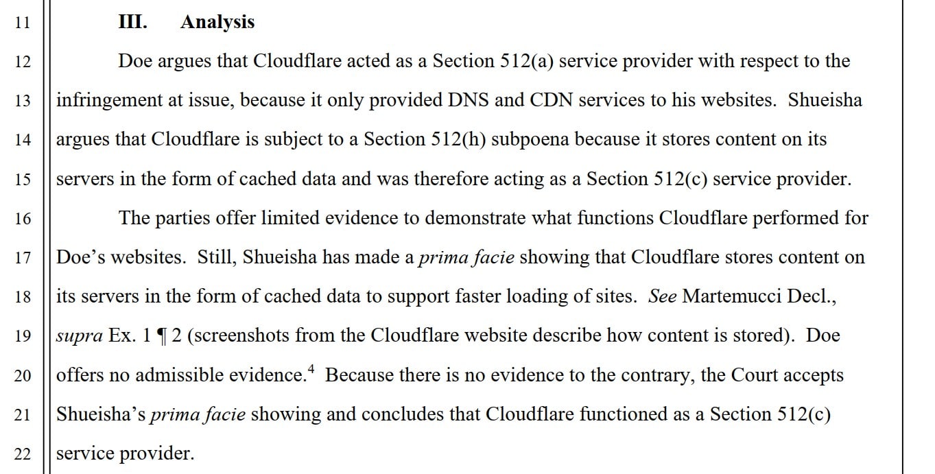 court's analysis