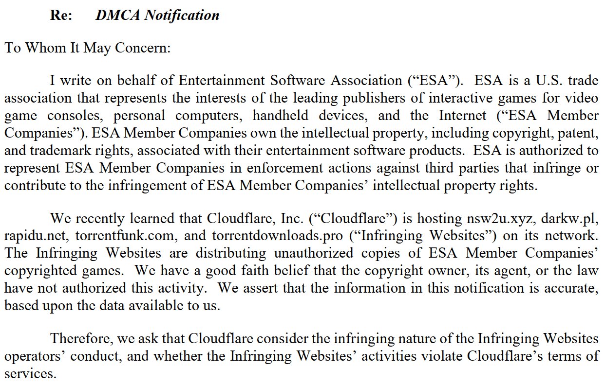 esa dmca-1