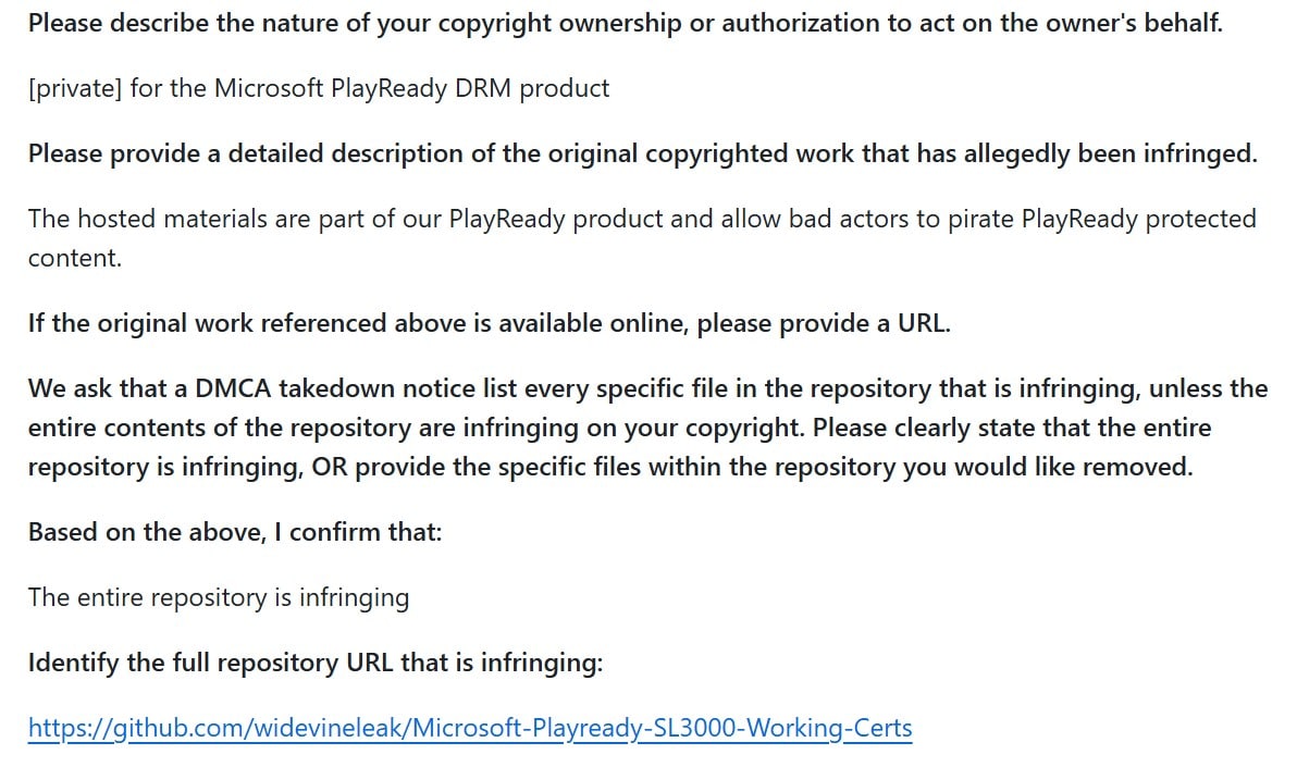 takeodwn notice
