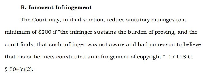 innocent infringement