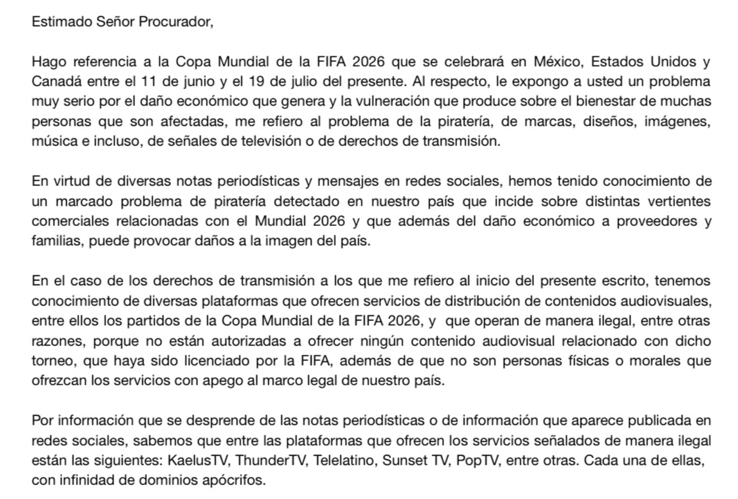 letter mexico