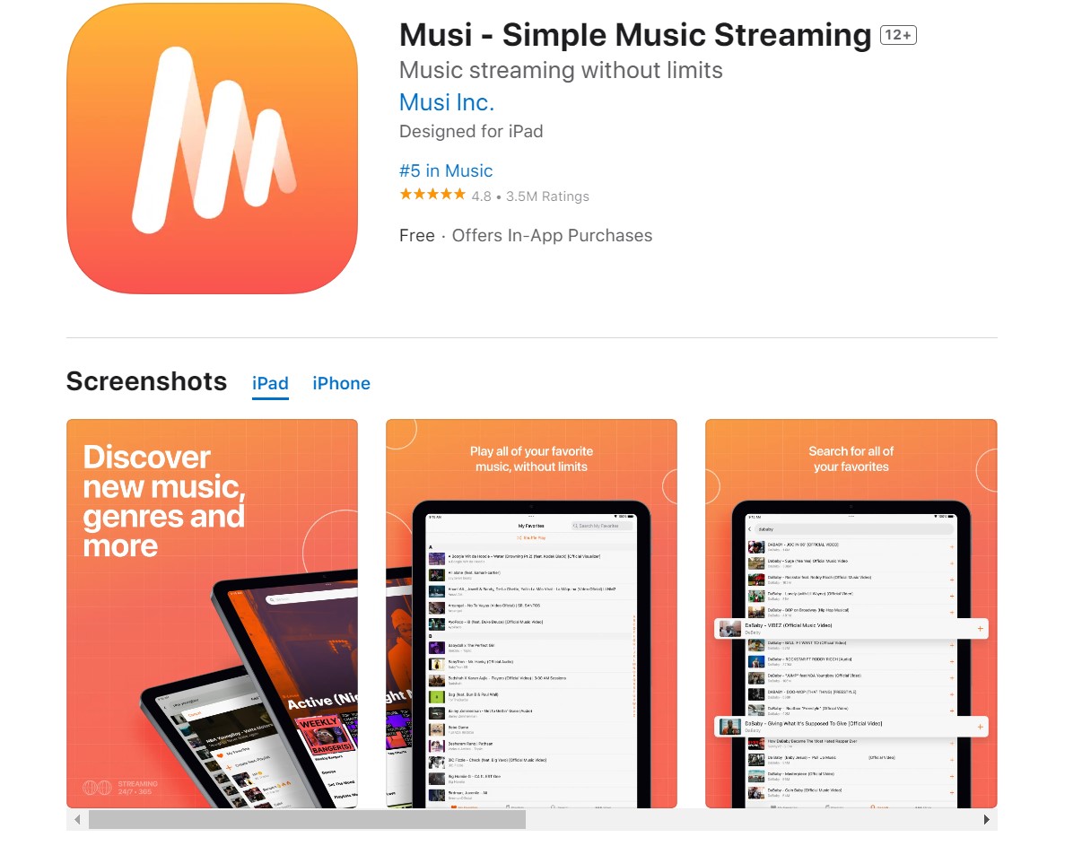 musi app store