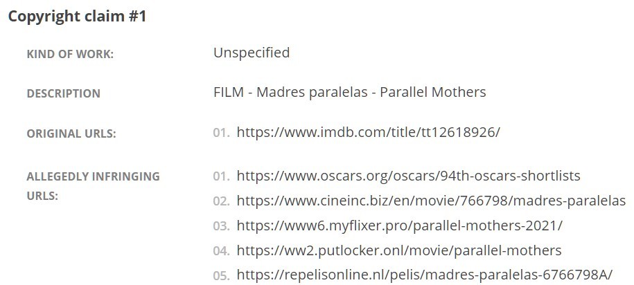 oscars dmca