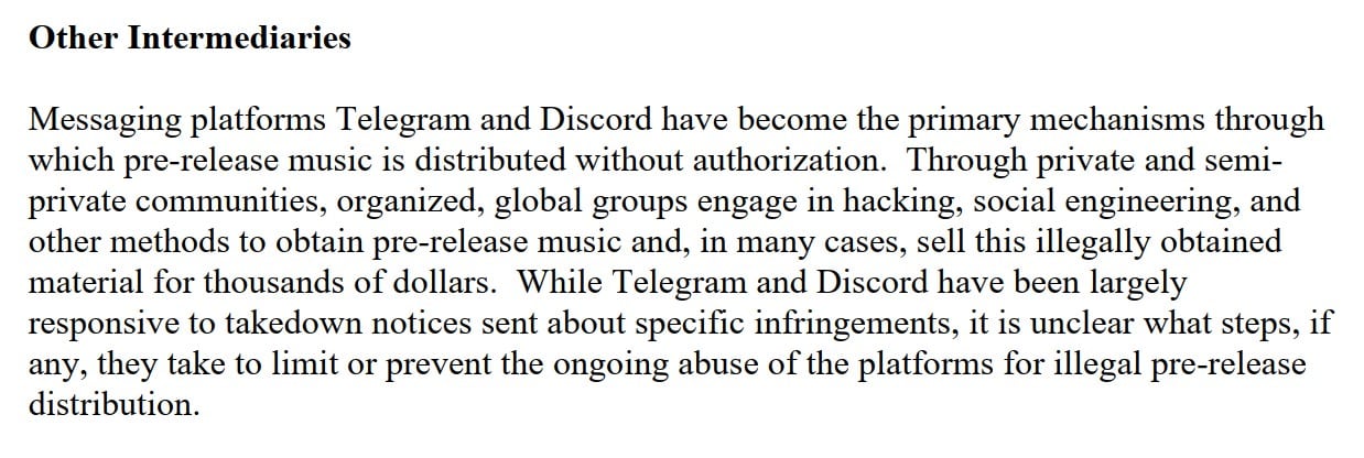 riaa telegram and discord