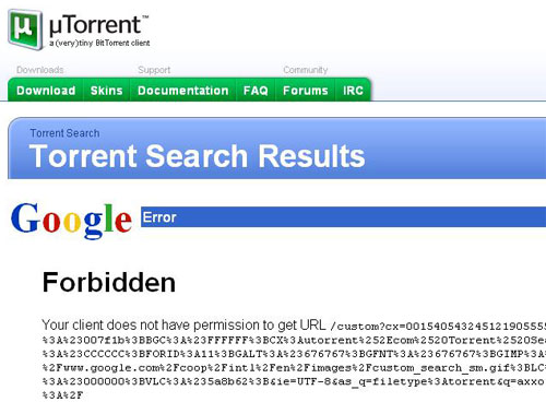 utorrent google ban
