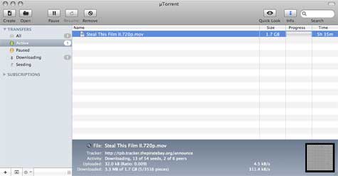 utorrent mac main window