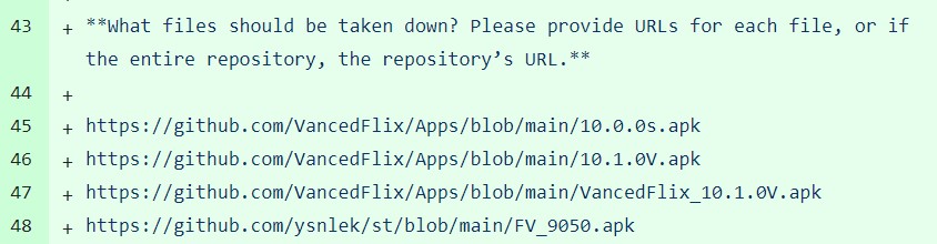 vancedflix github takedown