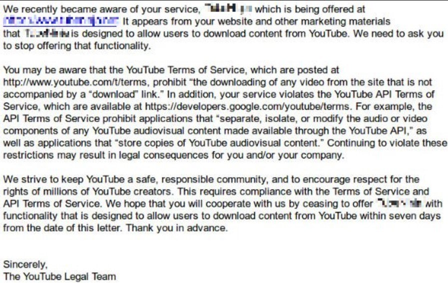 youtube legal team
